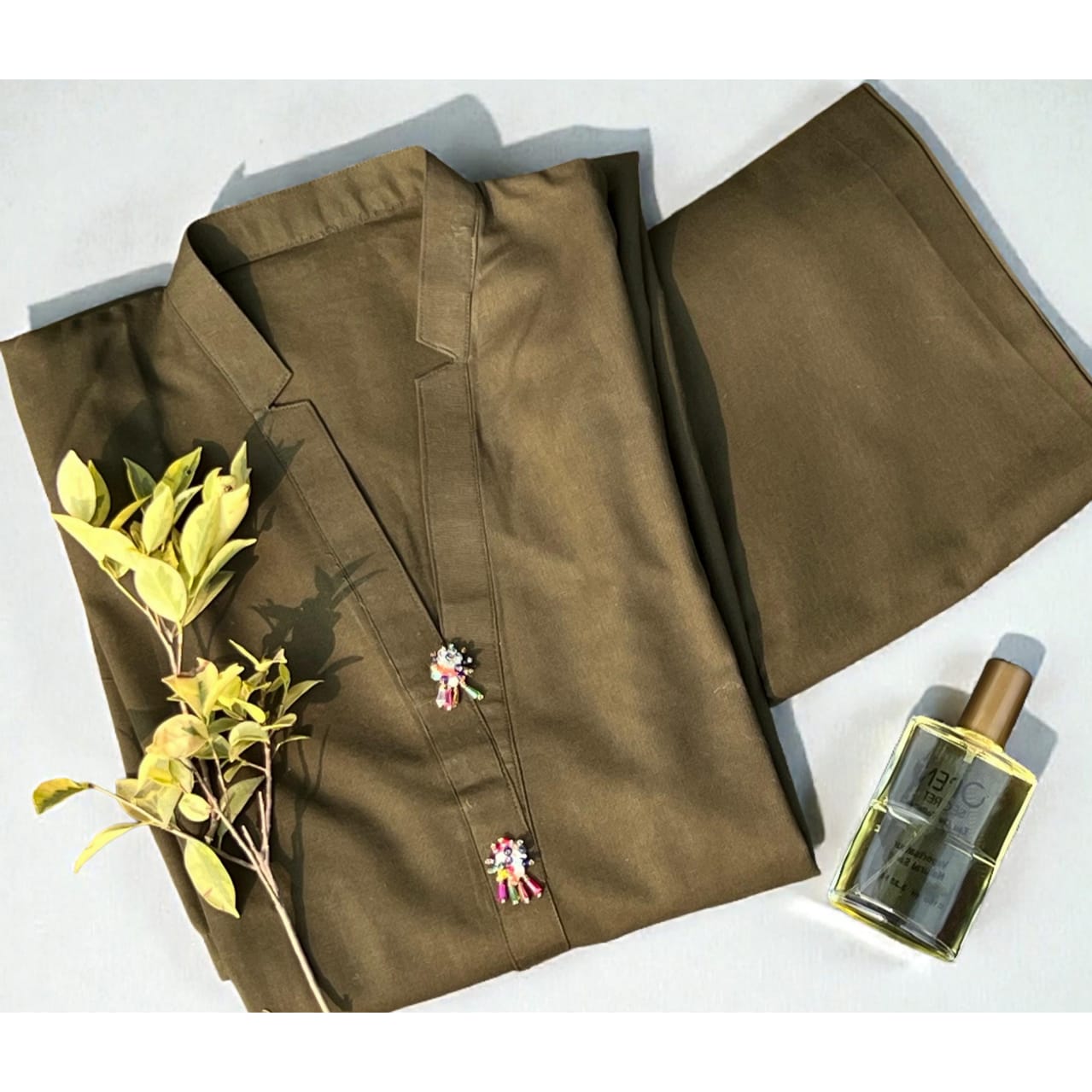 Plain Khaddar Stitched 2 Piece-Solid